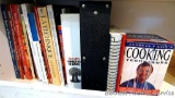 Taste of Home, Williams Sonoma, Pillsbury and other cook books, plus a Jacques Pepin VHS cooking