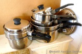 Nice vintage Kitchen craft heavy duty clad cookware set includes skillet, steamer pan, sauce pans,