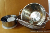 Adjustable strainer basket, stainless steel colander, stainless bowl set with lids, more.