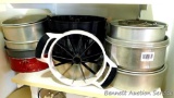 Cake pans including springform pan, Bundt pans and cheese cake cutter; pans measure 8