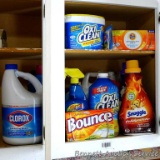 Oxi Clean laundry stain removers, Bounce, Snuggle fabric softeners, Tide washing machine cleaner,