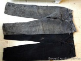 Wrangler black jeans size 34 x 32, Roebucks size 34 x 34. Nice jeans, the Wranglers do have a couple