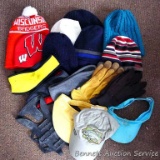 Wisconsin Badger winter hats, other hats, leather gloves, head bands, more.