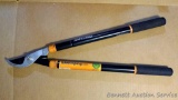 Near-new telescopic Fiskars bypass loppers with a 1-1/2