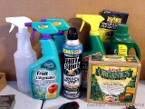 No shipping. Full and partial containers of fertilizers, wasp & hornet spray, fly catchers,
