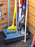Brooms, walking stick, dust pan, umbrella, swiffer sweeper, etc. Push broom is 18