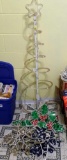 Lighted tree shaped display, plus other lighted hangings. Tree is 50