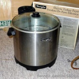 Charmglow electric turkey fryer appears complete and in good condition. Comes with original box.