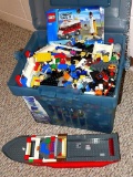 File box filled with lots of Lego pieces for your own creations. Box is 9