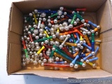 Magnetic toy building pieces.