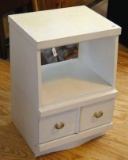 Wooden night stand or storage cabinet has one drawer on the bottom. Stands 26-1/2