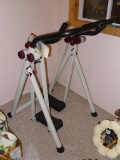 Health Walker style T2000 stands approx. 5' tall. Folds for storage. Computer unit needs batteries.