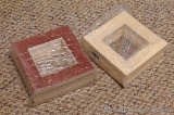 Two wrapped stacks of 8