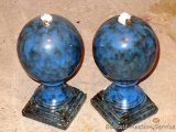Two ceramic oil lamps with wicks are 11