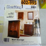 Wall mountable storage unit in a Cherry finish, measures 20-1/2