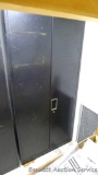Large metal storage cabinet comes with four adjustable shelves. Unit is lockable, very sturdy and
