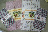 Three vintage feed sacks all from Flambeau Milling Company, Phillips, Wis and Flam-bo Feeds.