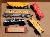 Model railroad HO scale engine and cars including a Union Pacific engine that was made in Yugoslavia