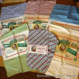 Six vintage feed sacks all from Flambeau Milling Company, Phillips, Wis and Flam-bo Feeds. Brightly