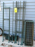 Greenhouse shelf pieces look to make three units. Comes with stakes and brackets to add a covering.