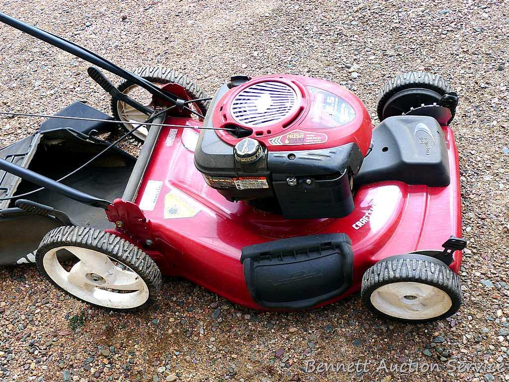 Craftsman 22 self propelled mower has a 6.5 hp Proxibid