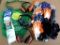 Three pair ear protectors; safety glasses; wrist brace; disposable gloves; lots of rubberized