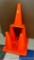 Five plastic safety cones, measure 19