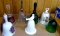 Nice collection of glass and porcelain bells, tallest is 6-1/2