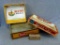 Cigar boxes and another smaller box stamped Cash's Woven Names; Phillies Perfecto box measures 9