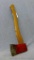 Bright hatchet has a nice handle. Head is 5-1/2