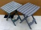 Pair of plastic folding stools measure 15
