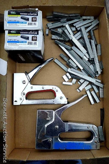 Proshooter 3in1 hand staple gun; Arrow Fastener model JT27; one full and one partial box of Grip