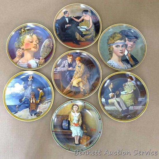 Seven Norman Rockwell plates of "Rockwell's Rediscovered Women" collection from Edwin M. Knowles