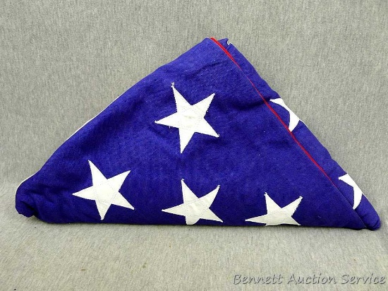 Fifty star American flag is 56" x 112".