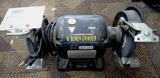Allied 1/2 HP 6" bench grinder model 39500. Runs.