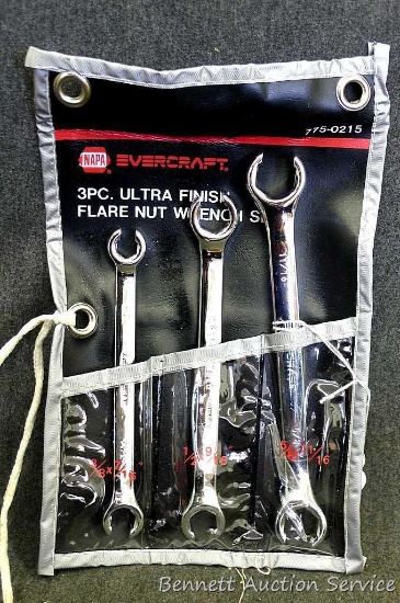 Evercraft 3 pc. flare nut wrench set. Sizes 3/8" to 11/16".