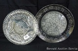 Two glass platters; largest measures 13