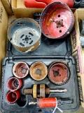 Electrician's hole saw kit with blades up to 4