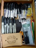 ProjectCalc model 8515 project calculator; Sharpie markers; Lowe's fine point markers; stencils;