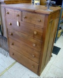 Six drawer wooden dresser has dovetail corners. Dresser is 30