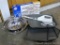 Nice stainless bowls, strainers, electric Proctor-Silex knife, Wilton nonstick stackable cooling