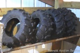 Four ITP brand mud/snow ATV or UTV tires still have factory nubs on the sidewalls. ITP AT589 M+S