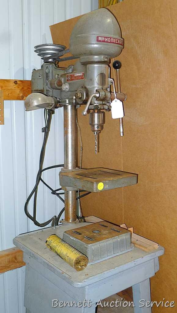 Delta Milwaukee Homecraft drill press with stand. Works. Stands nearly 6'  tall. Unit is in good | Estate & Personal Property Personal Property |  Online Auctions | Proxibid