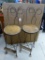 Set of 2 barstools with twisted metal designed back and legs; measures 15