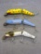 Three Creek Chub Pikie 3,000 jointed Musky fishing lures are all about 7