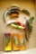 Three Rattlin' Rapala fishing lures, plus a Kautzky Lazy Ik-3, and some wooden and other lures.