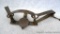 S. Newhouse Oneida Community No. 3 animal trap with two stamped springs and a cast 8-shaped chain.