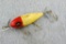 Vintage qooden fishing lure is about 6