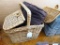Wicker picnic basket with balnket.