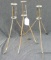 Three vintage lightning rod holders.